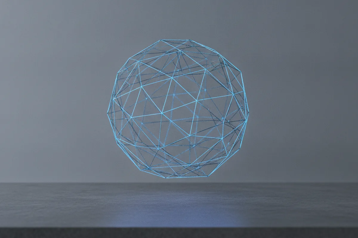 Абстрактная каркасная (wireframe) 3D-модель из полигональной сетки