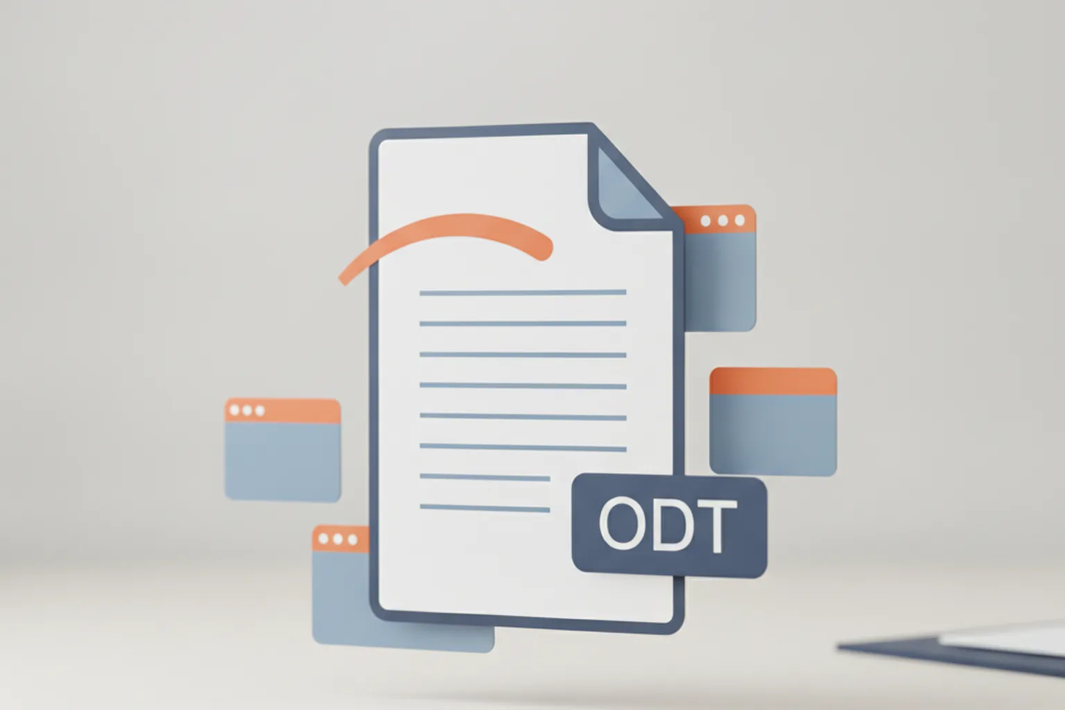 Иконка файла формата ODT и окна текстовых редакторов