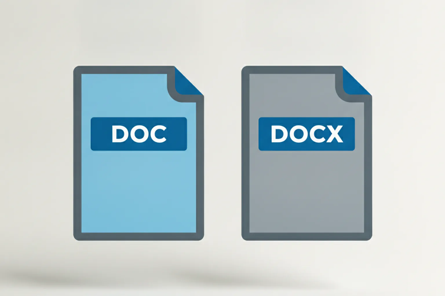 Иконки файлов DOC и DOCX рядом